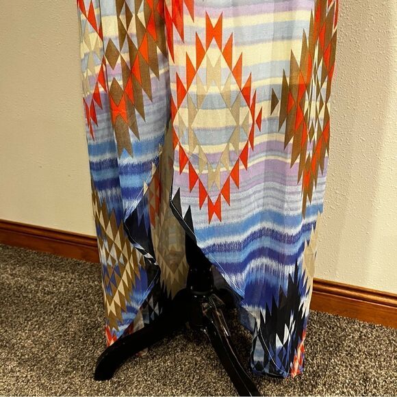Xhilaration braided details spaghetti straps Aztec print high low maxi dress - Picture 7 of 13